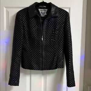 Marvin Richards Black Checkered Leather Jacket